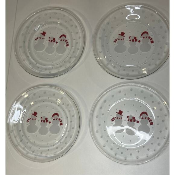 Crate&Barrel Other - Crate & Barrel Snowman Plates - Set of 4